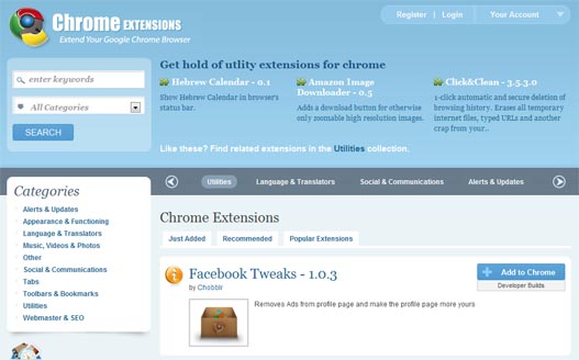 Chrome Extensions – Web de extensiones para Google Chrome