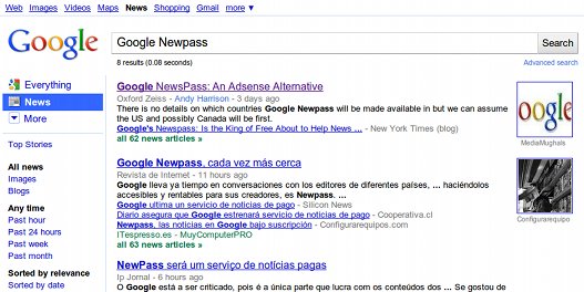 Un Google News de pago … ¿Newpass?